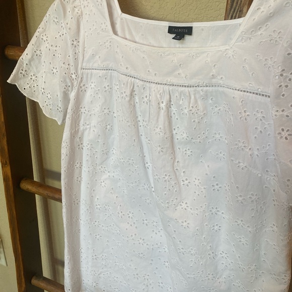 Talbot’s Eyelet Square Neck Top, M - Picture 6 of 8